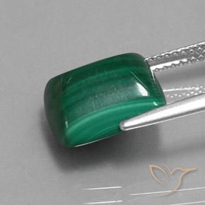 Malaquita Verde medio natural de 9.15 ct, Corte Baguette, Opaco