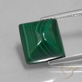 Malaquita Verde natural de 9.85 ct, Cuadrado, Opaco