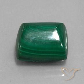 Malaquita Verde medio natural de 11.84 ct, Corte Baguette, Opaco