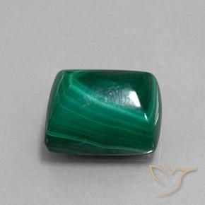 Malaquita Verde medio natural de 13.54 ct, Corte Baguette, Opaco