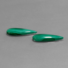 Gemas de malaquita verde natural de  ct, en forma de pera, opaco