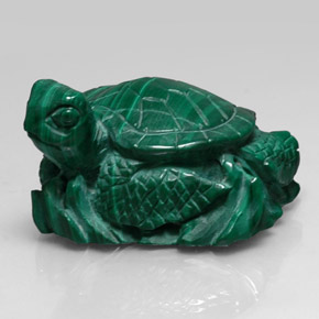 Malaquita verde natural de 274,20 ct, forma elegante, opaco
