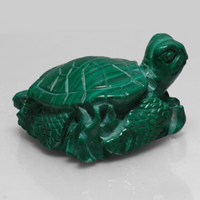 Malaquita verde natural de 274,20 ct, forma elegante, opaco