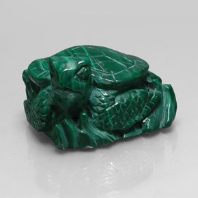 Malaquita verde natural de 274,20 ct, forma elegante, opaco