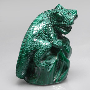 Malaquita verde natural de 343,30 ct, forma elegante, opaco