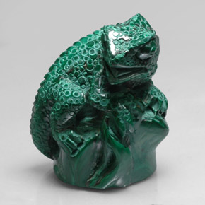 Malaquita verde natural de 343,30 ct, forma elegante, opaco