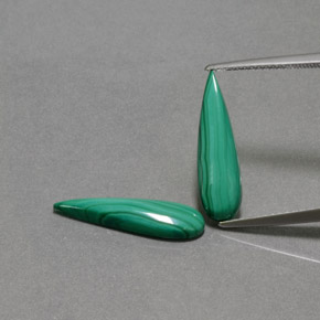 Gemas de malaquita verde natural de 5,06 ct, en forma de pera, opaco