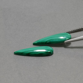 Gemas de malaquita verde natural de 5,06 ct, en forma de pera, opaco