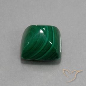 Malaquita Verde pino natural de 11.53 ct, Corte Baguette, Opaco