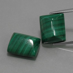 Gemas de malaquita verde natural de  ct, baguette, opaco