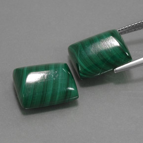 Gemas de malaquita verde natural de  ct, baguette, opaco