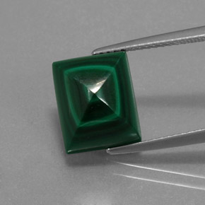 Malaquita Verde multicolor natural de 8.63 ct, Corte Baguette, Opaco