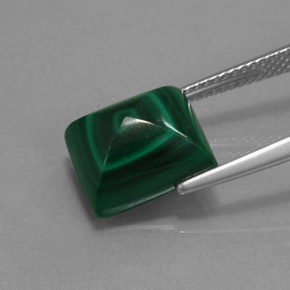 Malaquita Verde multicolor natural de 8.63 ct, Corte Baguette, Opaco