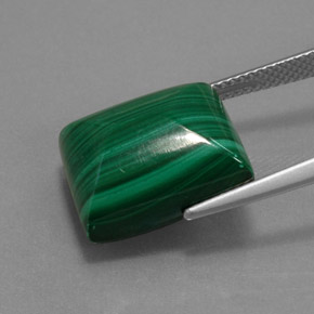 Malaquita Verde multicolor natural de 19.65 ct, Corte Baguette, Opaco