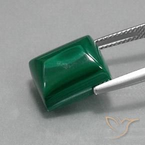 Malaquita Verde natural de 15.53 ct, Corte Baguette, Opaco