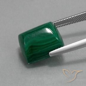 Malaquita Verde natural de 13.94 ct, Corte Baguette, Opaco