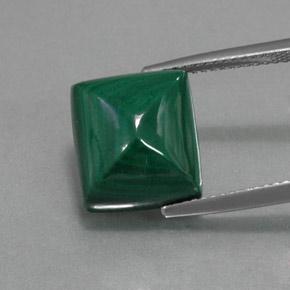 Malaquita verde natural de 12,79 ct, baguette, opaco