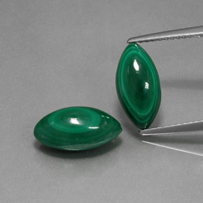 Gemas de malaquita verde natural de  ct, marquesa, opaco