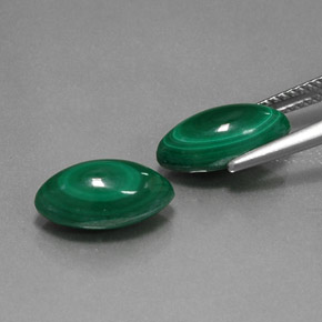 Gemas de malaquita verde natural de  ct, marquesa, opaco