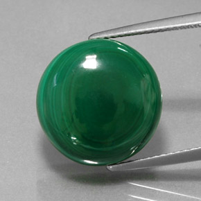Malaquita verde natural de 15,99 ct, corte redondo, opaco