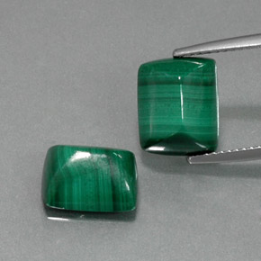 Gemas de malaquita verde natural de  ct, baguette, opaco