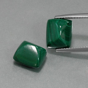 Gemas de malaquita verde natural de  ct, baguette, opaco