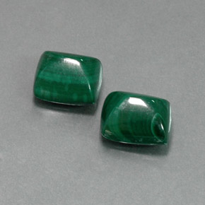 Gemas de malaquita verde natural de  ct, baguette, opaco