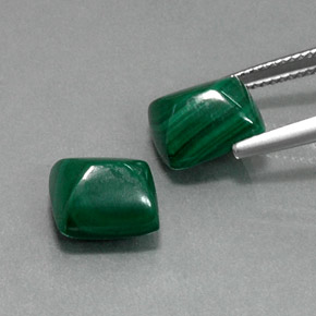 Gemas de malaquita verde natural de  ct, baguette, opaco