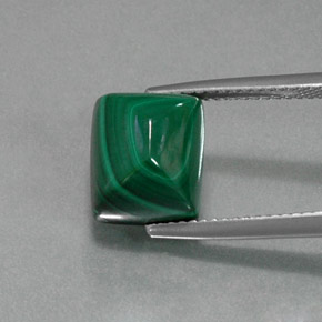 Malaquita verde natural de 9,05 ct, baguette, opaco