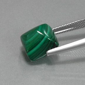 Malaquita verde natural de 9,05 ct, baguette, opaco