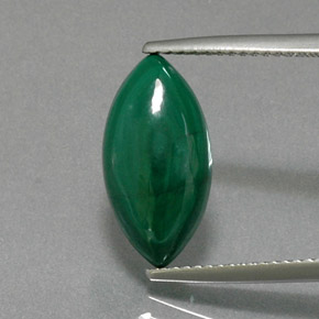 Malaquita verde natural de 6,74 ct, marquesa, opaco