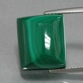 Malaquita verde natural de 21,25 ct, baguette, opaco