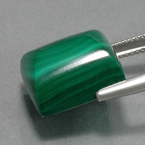Malaquita verde natural de 21,25 ct, baguette, opaco