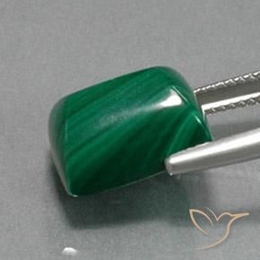 Malaquita Verde natural de 13.82 ct, Corte Baguette, Opaco