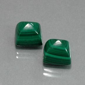 Gemas de malaquita verde natural de 13,98 ct, cuadrado, opaco