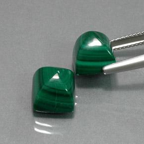 Gemas de malaquita verde natural de 13,98 ct, cuadrado, opaco