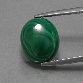 Malaquita verde natural de 9,57 ct, corte óvalo, opaco