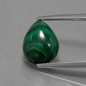 Malaquita verde natural de 7,30 ct, en forma de pera, opaco