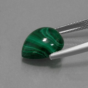 Malaquita verde natural de 7,30 ct, en forma de pera, opaco