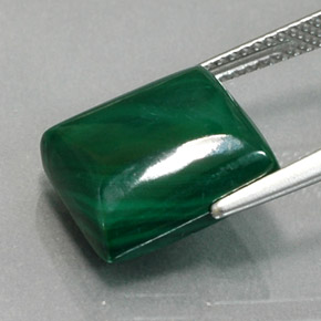 Malaquita verde natural de 11,12 ct, baguette, opaco