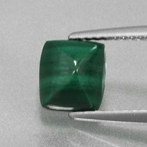 Malaquita verde natural de 2,17 ct, baguette, opaco