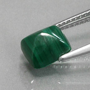 Malaquita verde natural de 2,17 ct, baguette, opaco