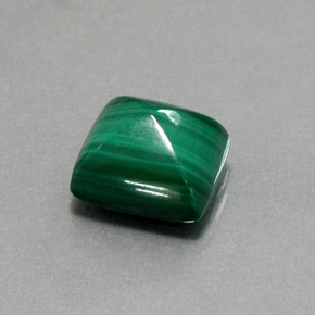 Malaquita verde natural de 7,56 ct, baguette, opaco