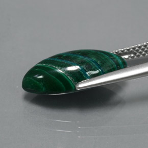 Malaquita verde natural de 5,63 ct, marquesa, opaco