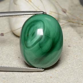 Malaquita verde natural de 32,84 ct, corte óvalo, opaco