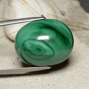 Malaquita verde natural de 32,84 ct, corte óvalo, opaco