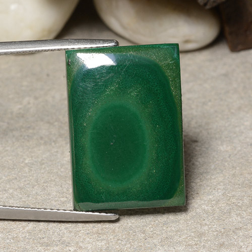 Malaquita verde natural de 17,71 ct, baguette, opaco