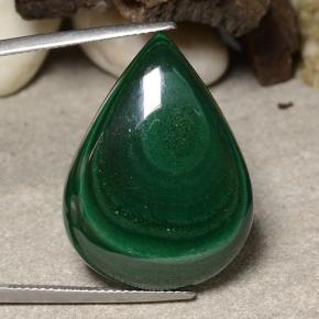 Malaquita verde natural de 36,65 ct, en forma de pera, opaco