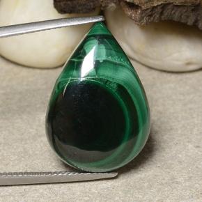 Malaquita verde natural de 26,48 ct, en forma de pera, opaco