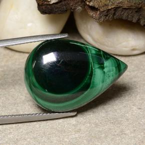 Malaquita verde natural de 26,48 ct, en forma de pera, opaco